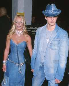 Britney Spears and Justin Timberlake in denim at the American Music Awards in 2001
