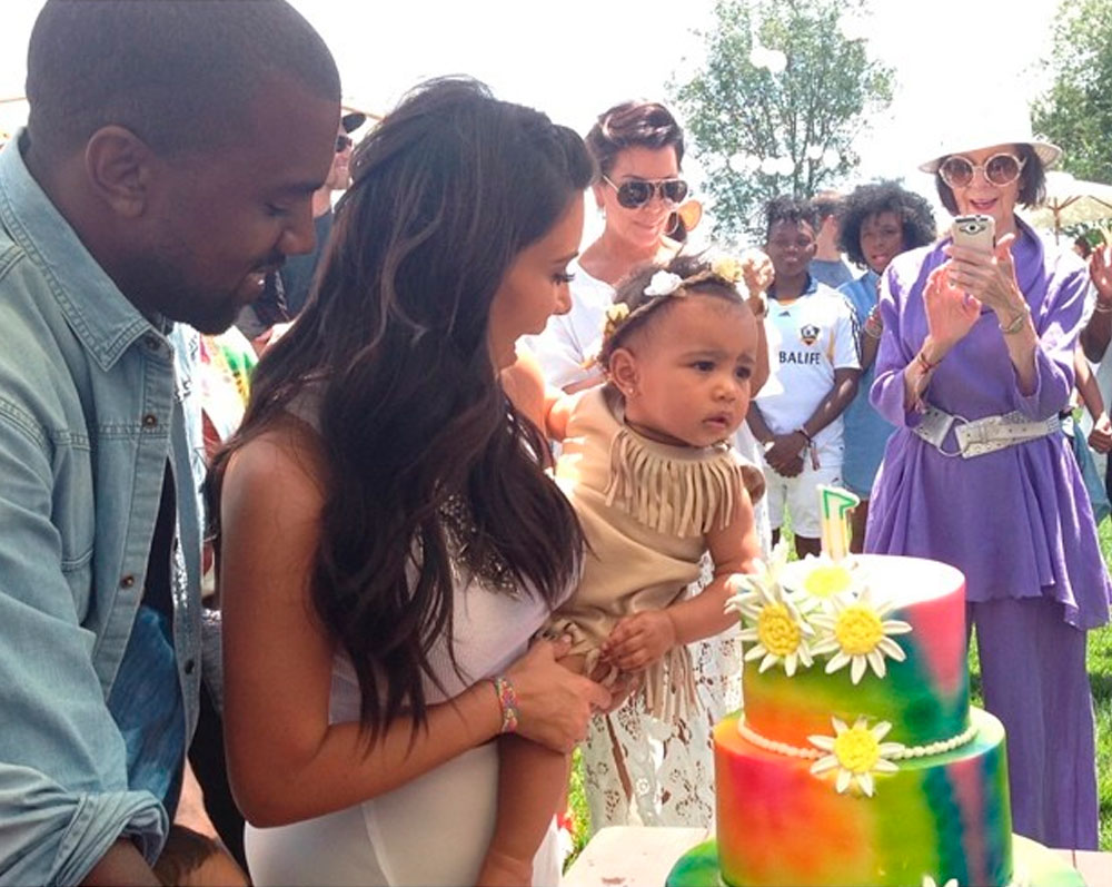 Celebrating my first birthday with a Kidchella themed bash at Aunty Kourtney's new house, June 2014.