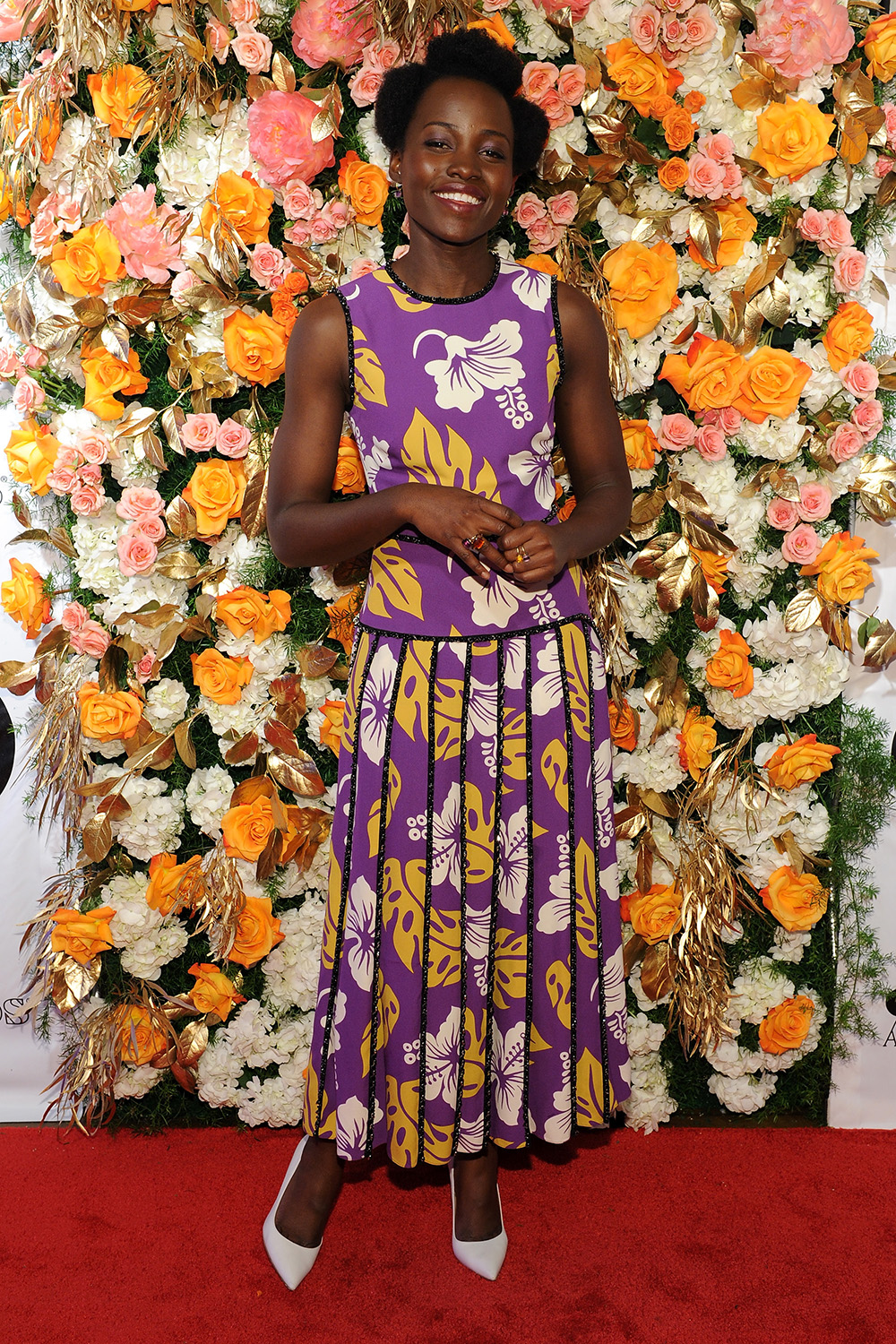Lupita Nyong'o makes a statement in custom Prada at the 61st Annual Obie Awards at Webster Hall in New York.
