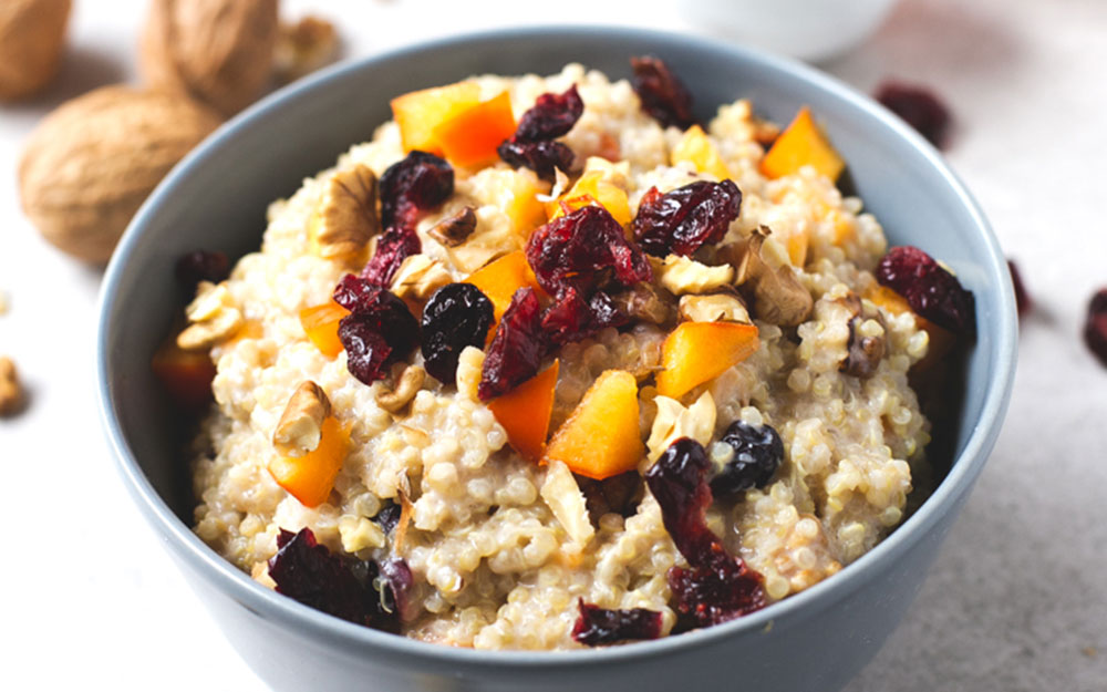 Vegan breakfast quinoa bowl