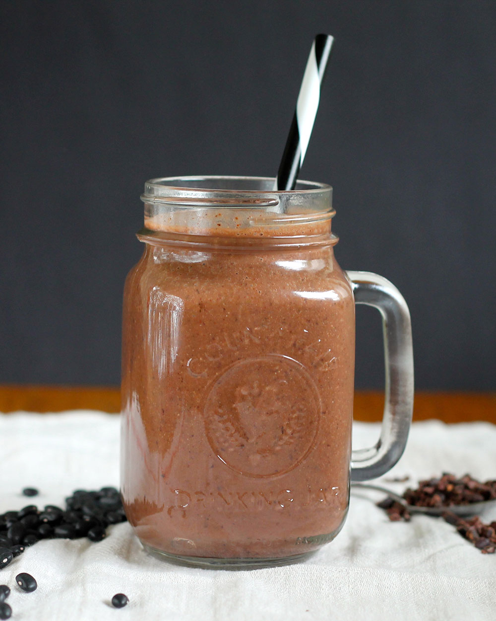 Chocolate black bean brownie smoothie from The Muffin Myth