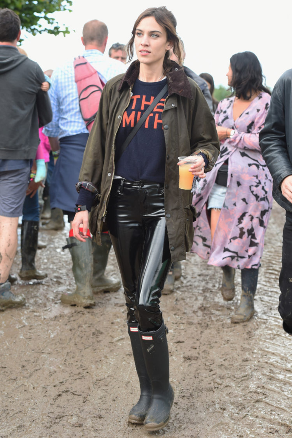Alexa Chung at Glastonbury Festival.