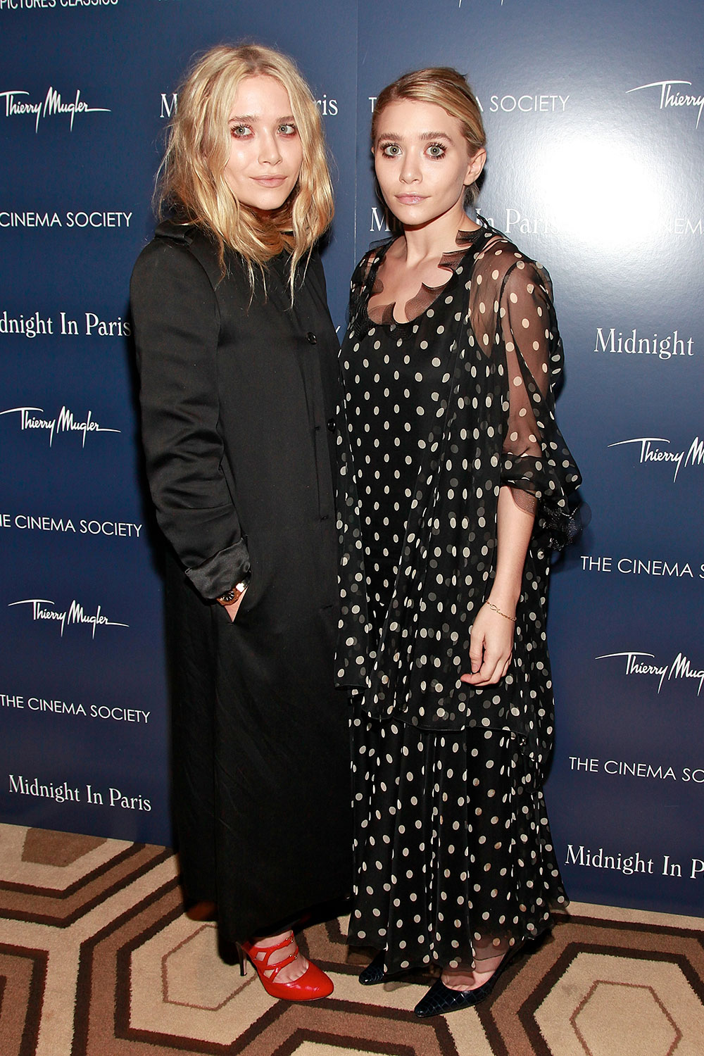 Mary-Kate and Ashley Olsen at The Cinema Society & Thierry Mugler screening of 'Midnight in Paris' in 2011