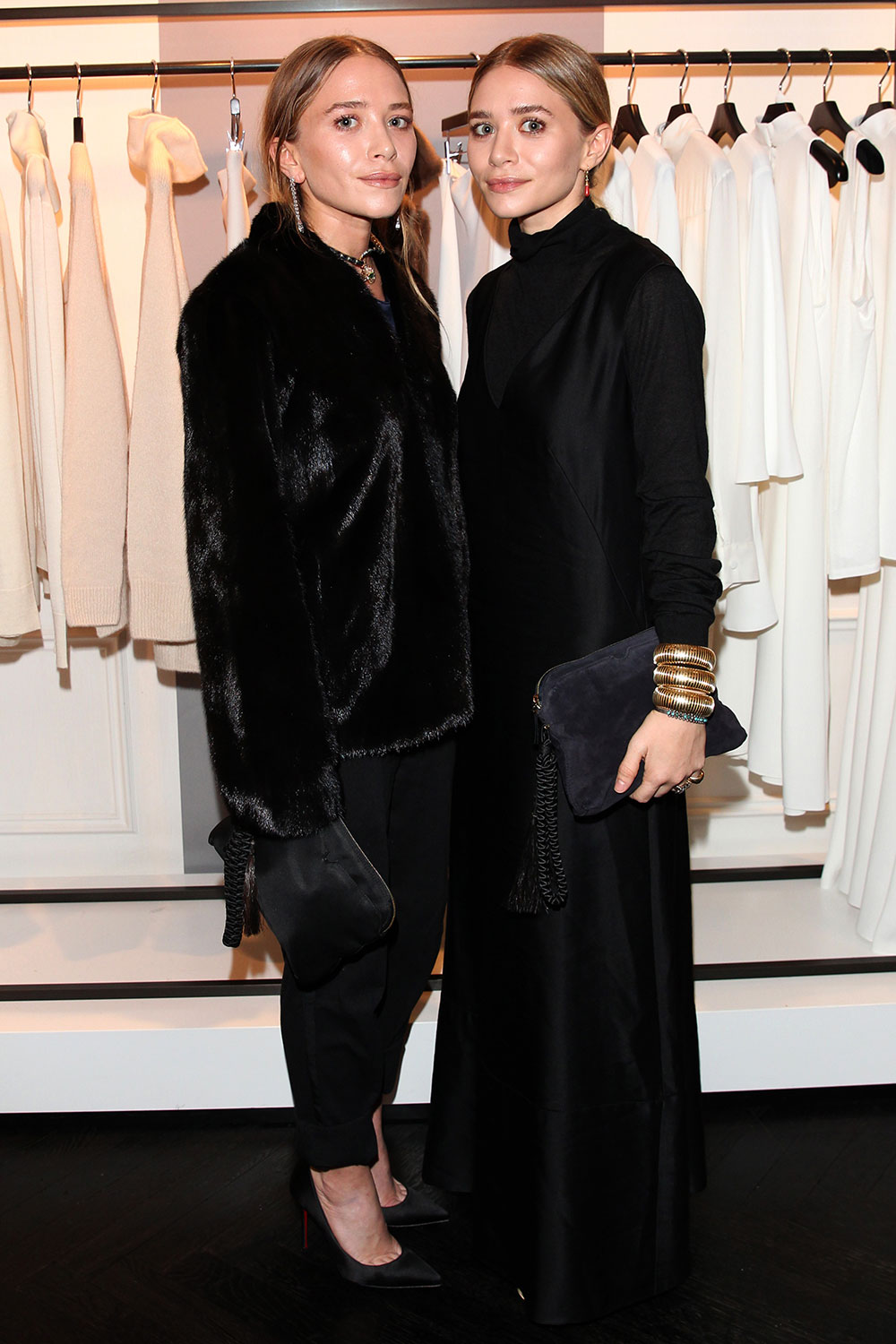 Mary-Kate and Ashley Olsen at a presentation of The Row in 2014.