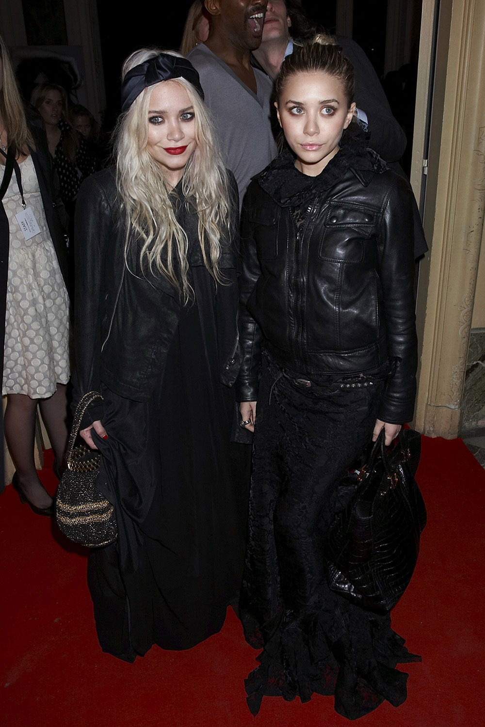 Mary-Kate and Ashley Olsen at the FW07 Giambattista Valli After Party as part of Paris Fashion Week in 2007