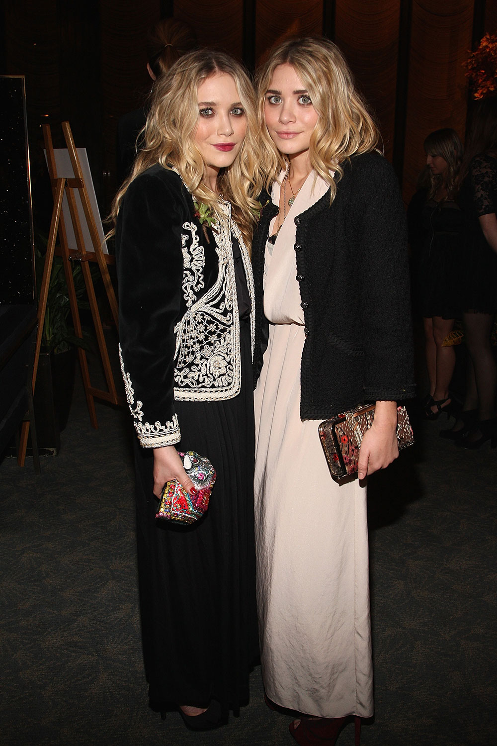 Mary-Kate and Ashley Olsen at the CFDA's new members reception in 2009