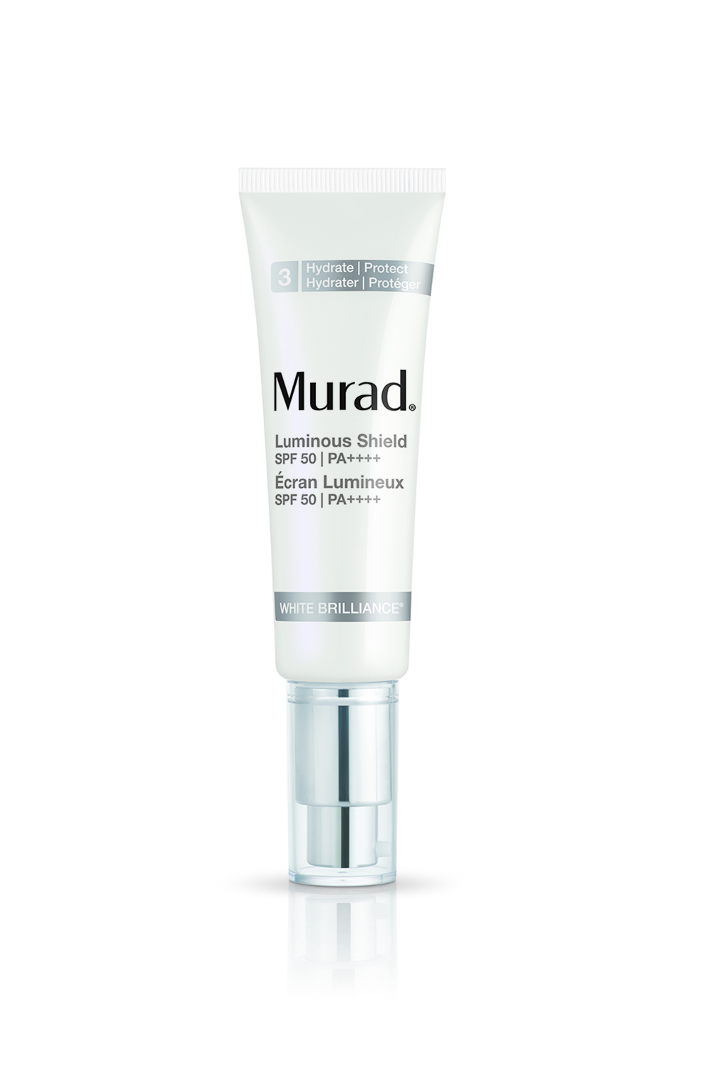 The protector: A sunscreen that evens skin tone, diffuses lines as well as protecting it from further UV damage with a generous sun protection factor, Murad Luminous Shield SPF50, $159, does it all