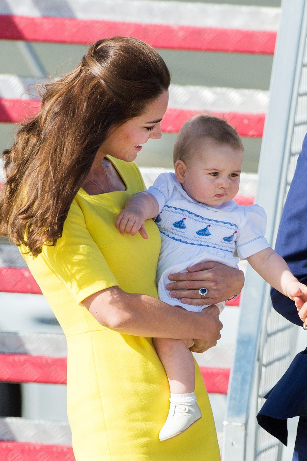 Touching down in Sydney with his mother the Duchess of Cambridge in April, 2014.