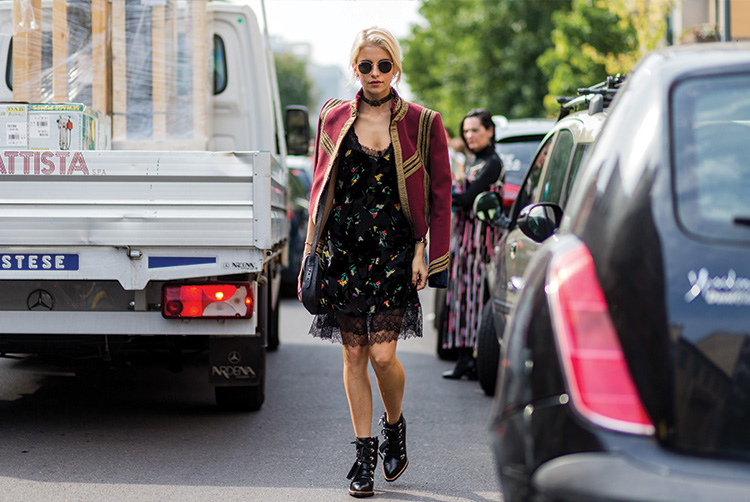 Caroline Daur outside during Milan Fashion Week SpringSummer 2017 on September 23, 2016