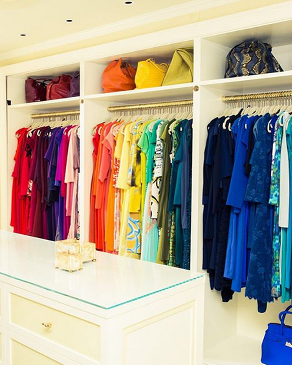 Colour co-ordinated wardrobe