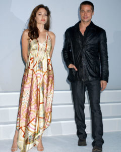 Brad Pitt and Angelina Jolie at a 20th Century Fox luncheon in 2005