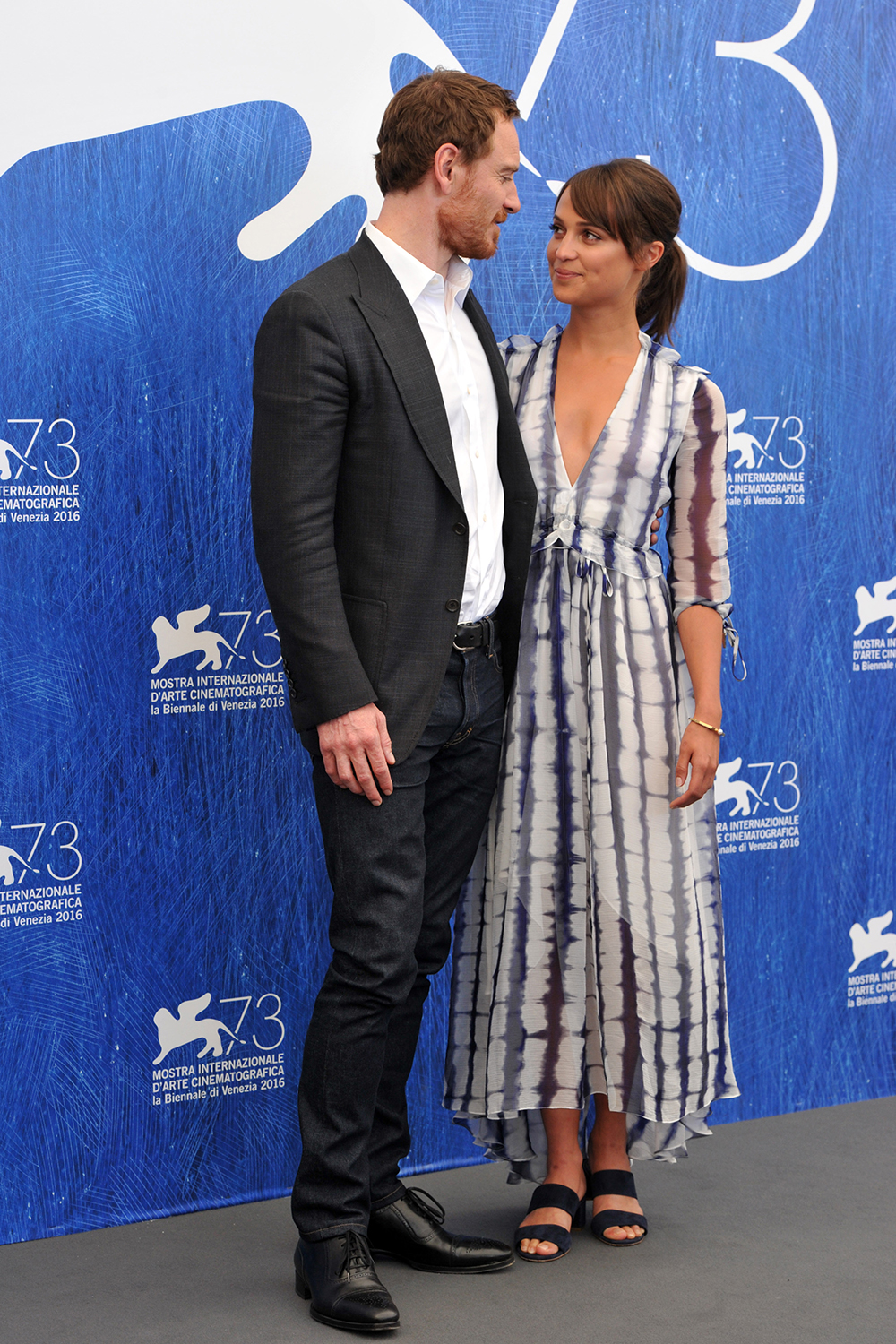 Michael Fassbender and Alicia Vikander at a photocall for The Light Between Oceans.