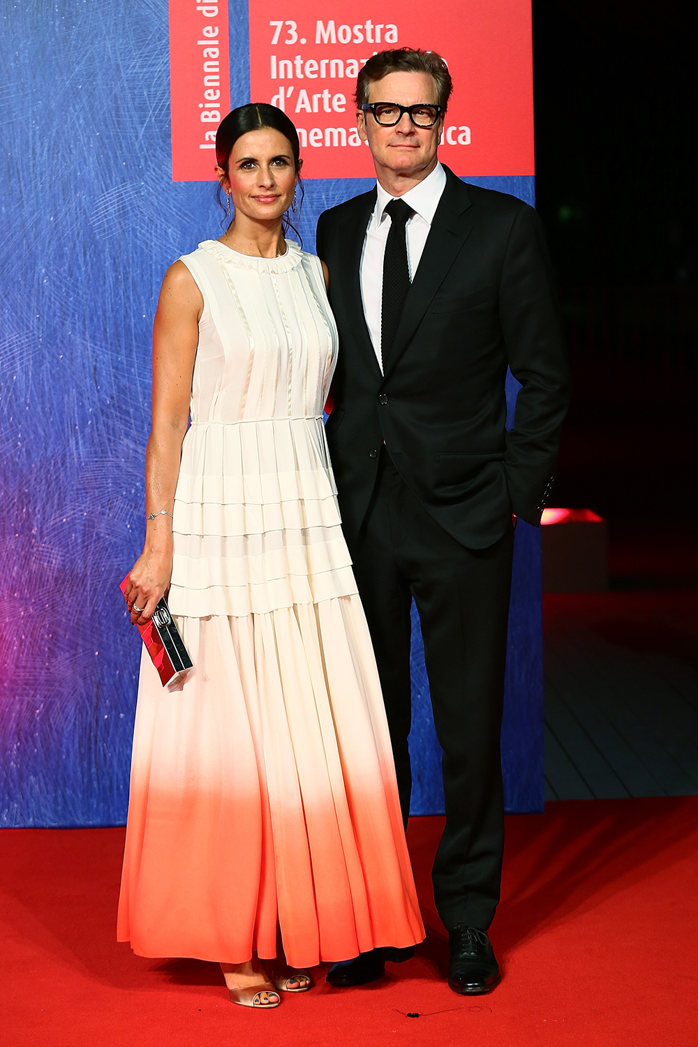 Livia Giuggioli and Colin Firth at the premiere of Franca: Chaos And Creation.