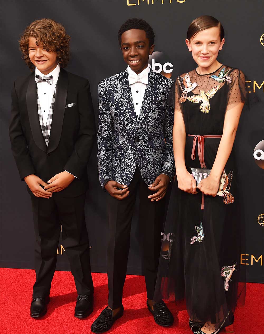 Gaten-Matarazzo,-Caleb-McLaughlin,-and-Millie-Bobby-Brown-attend-the-68th-Annual-Primetime-Emmy-Awards-on-September-18-2016