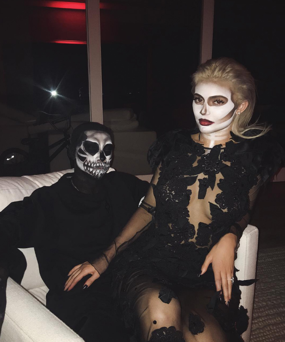 Meanwhile, sister @kyliejenner hosted her first Dead Dinner party, alongside her skeleton boyf Tyga.