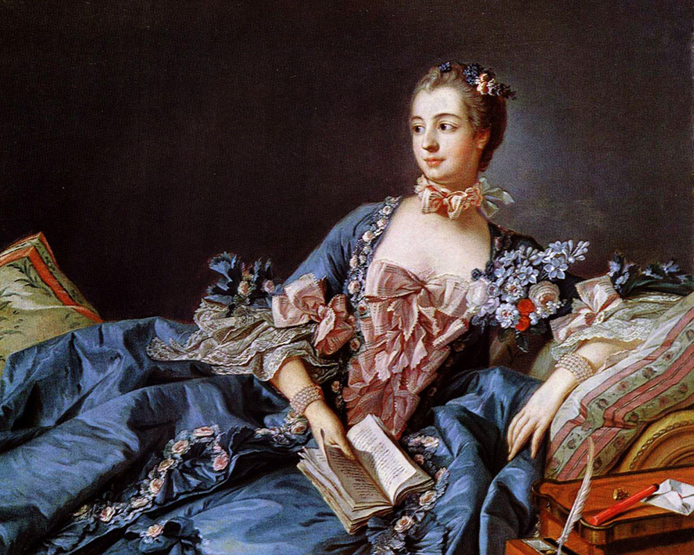 The mistress to Louis XV was known to rival even Marie Antoinette in her outrageous sense of style. It was the more bows the better for Madame de P and she even spent hours wrapping pearls around her hair.