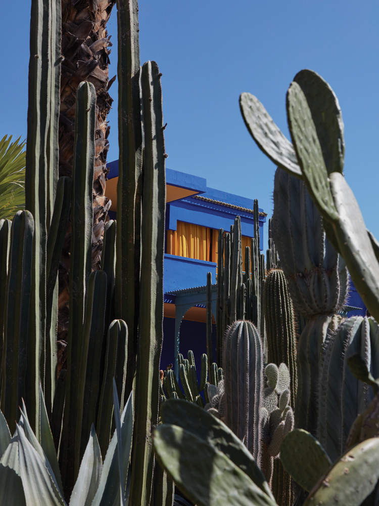 Jardin Majorelle and its Art Deco-influenced house, originally owned by French artist Jacques Majorelle and sold to Yves Saint Laurent in 1980.