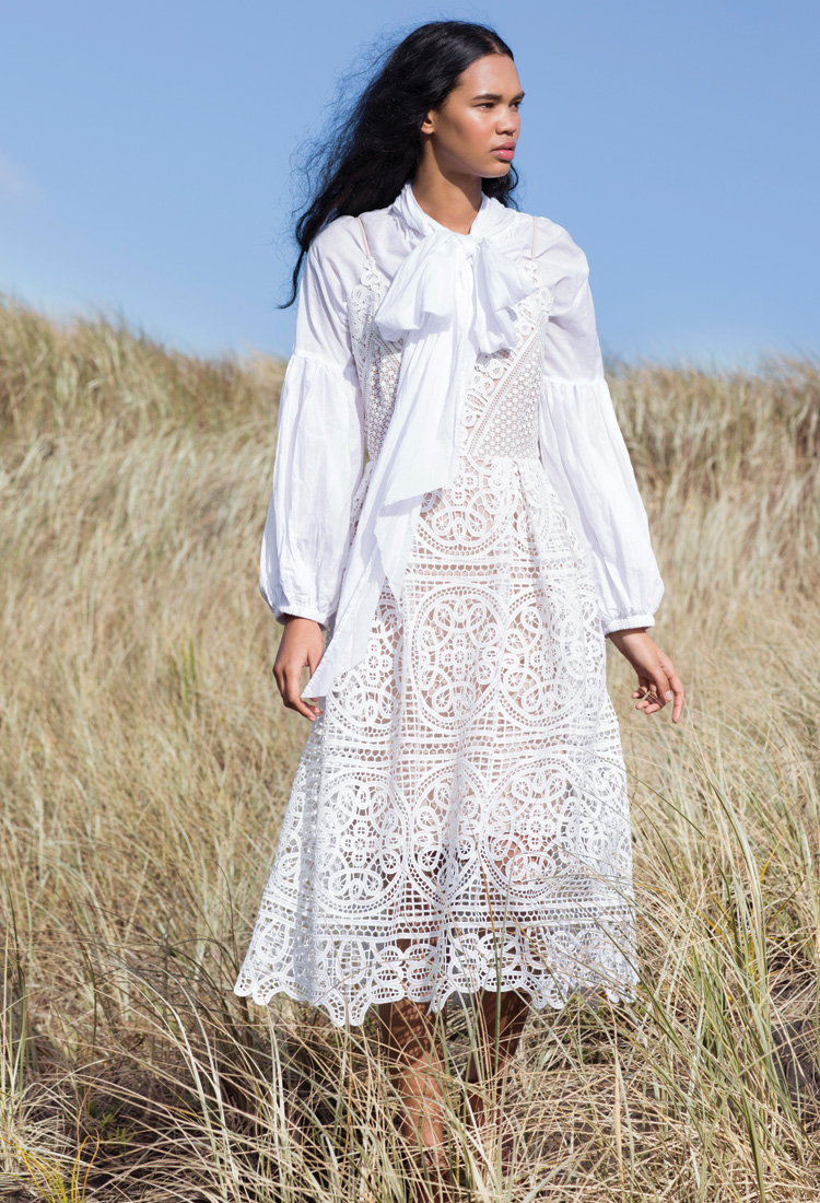 Mahsa blouse, $420, from Simon James Concept Store. Seed Heritage dress, $249.95.