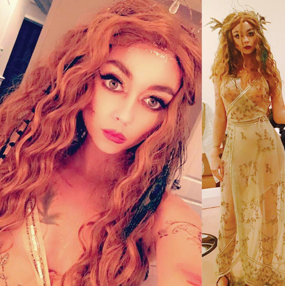 @therealsarahhyland dressed as the Fairy Queen of the Swamp.