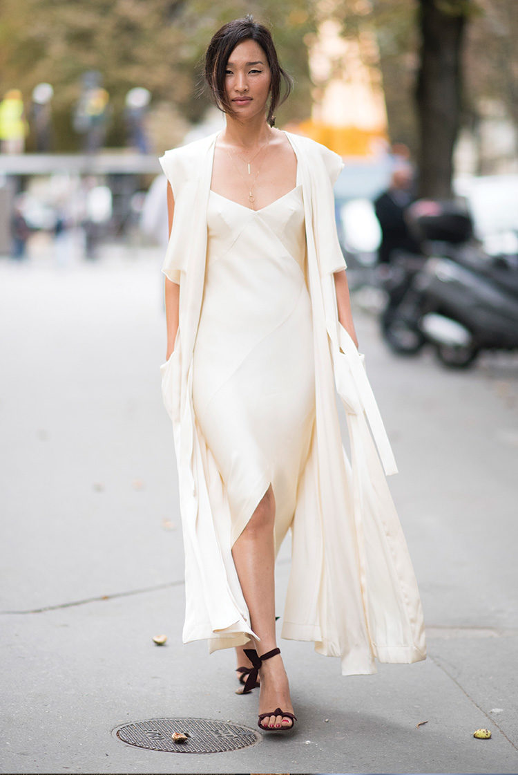 SLIP DRESSES: The latest dress redux, the slip, isn't just worn over a simple tee. Layer with a sleek gown or patterned polo neck, or even wear it on its own with a choker as a garter!