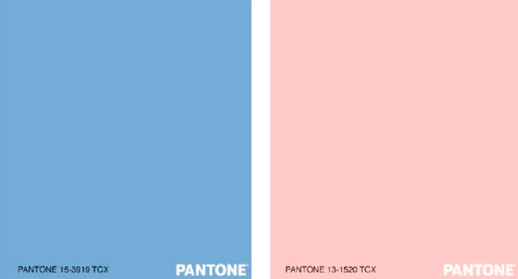 Pantone's two colours of the year - Serenity and Rose Quatz