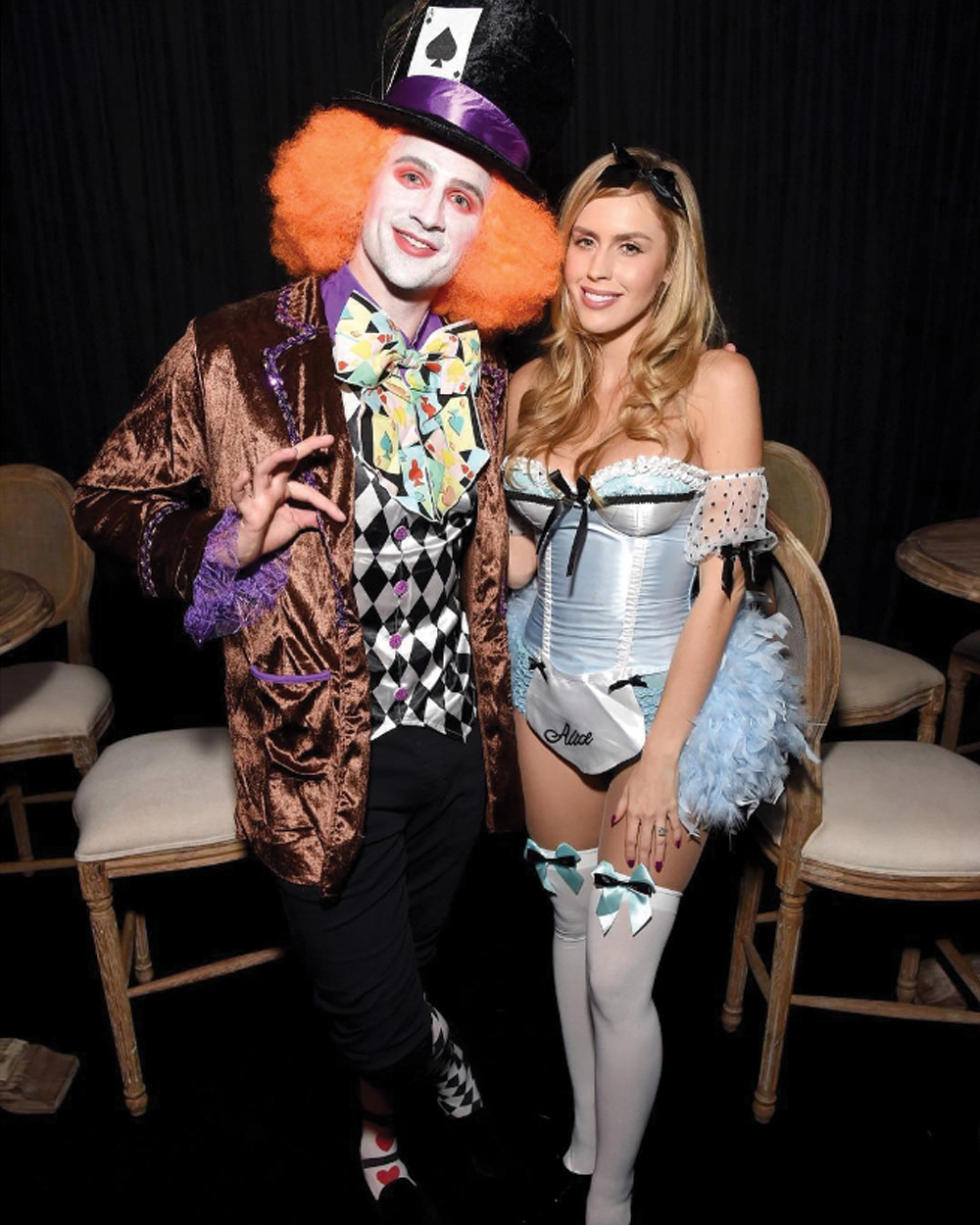 Olympic swimmer @ryanlochte as the Mad Hatter and companion as Alice in Wonderland
