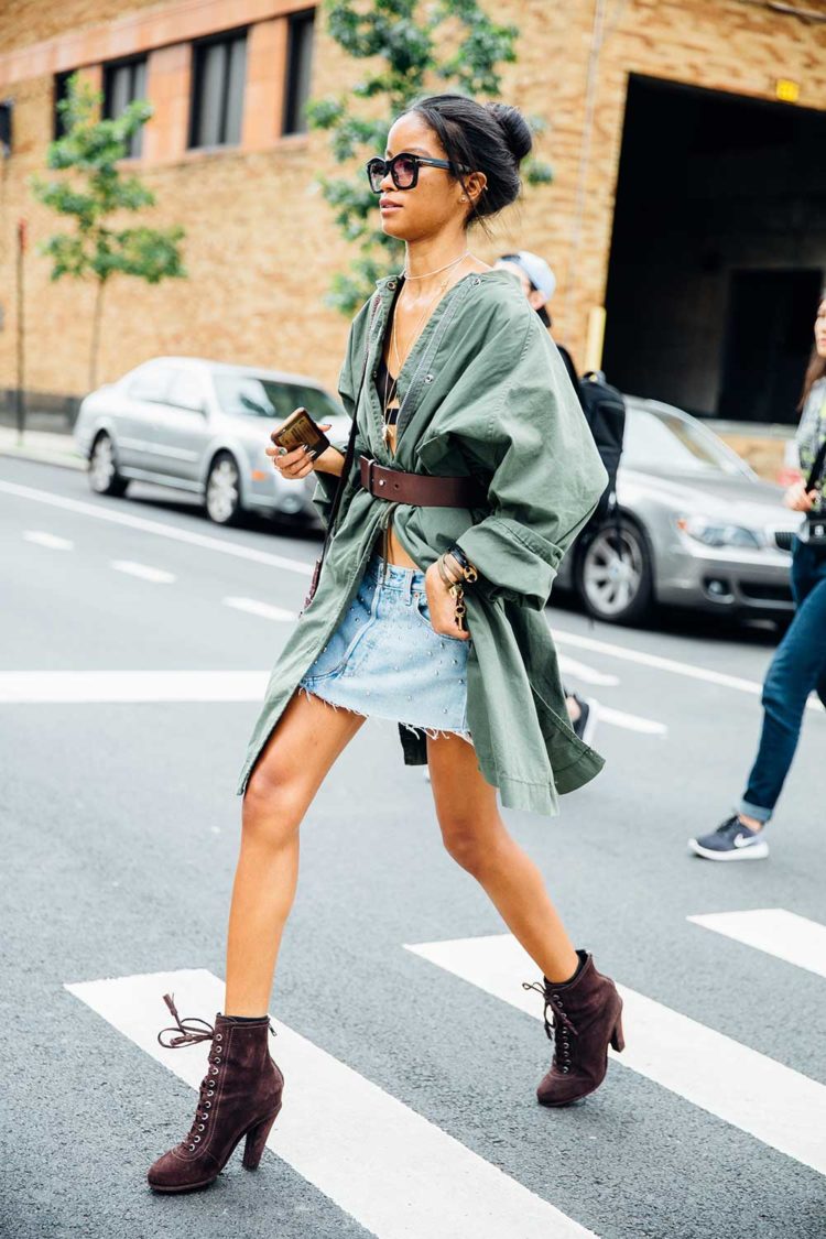 NON-TRADITIONAL SHIRTING: It seems anything goes with the new shirt styling seen on the streets. Wear it backwards, roll it off the shoulder, rip the sleeve, wear an oversized shirt as a trench. Let's just say your boyfriend should start hiding his shirts before they all walk to your wardrobe...