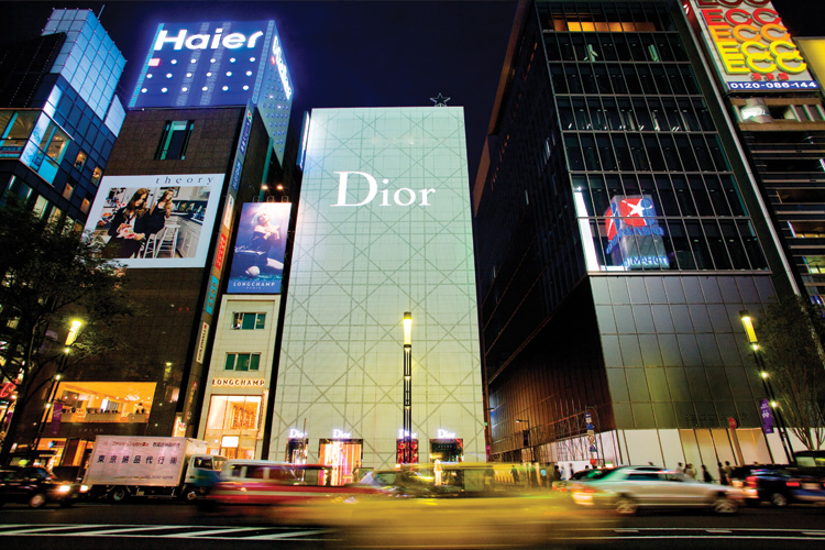 The Dior store in Ginza, Tokyo