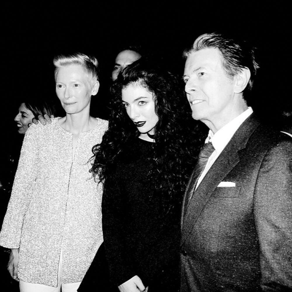 When David Bowie died, Lorde posted this picture of her, David and Tilda Swinton on her Instagram with the caption: 