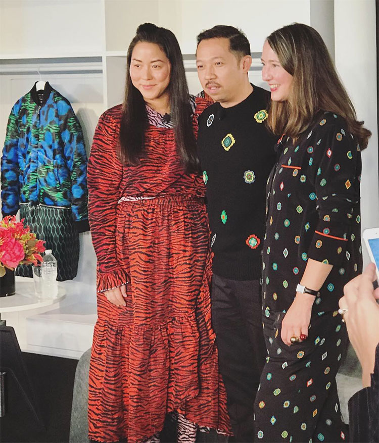 Ann-Sofie Johansson (right) with the designers of Kenzo, Carol Lim and Humberto Leon.