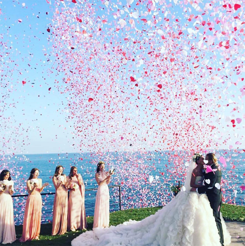 Fashion editor Giovanna Battaglia married Oscar Englebert on the island of Capri in a sea of frothy Alexander McQueen-designed tulle.