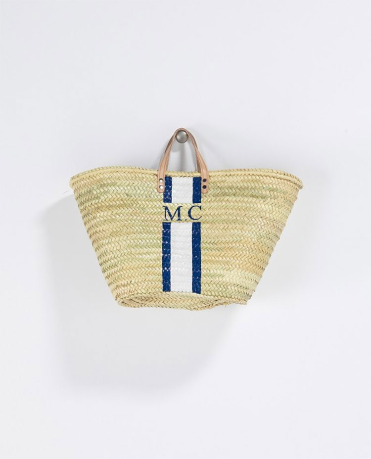Rae feather monogrammed straw bag, £165 (approx. NZD $290)