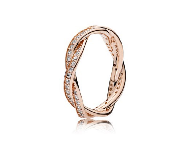 PANDORA Rose Braided Pavé Ring, $169