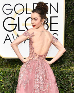 Lily Collins Golden Globes