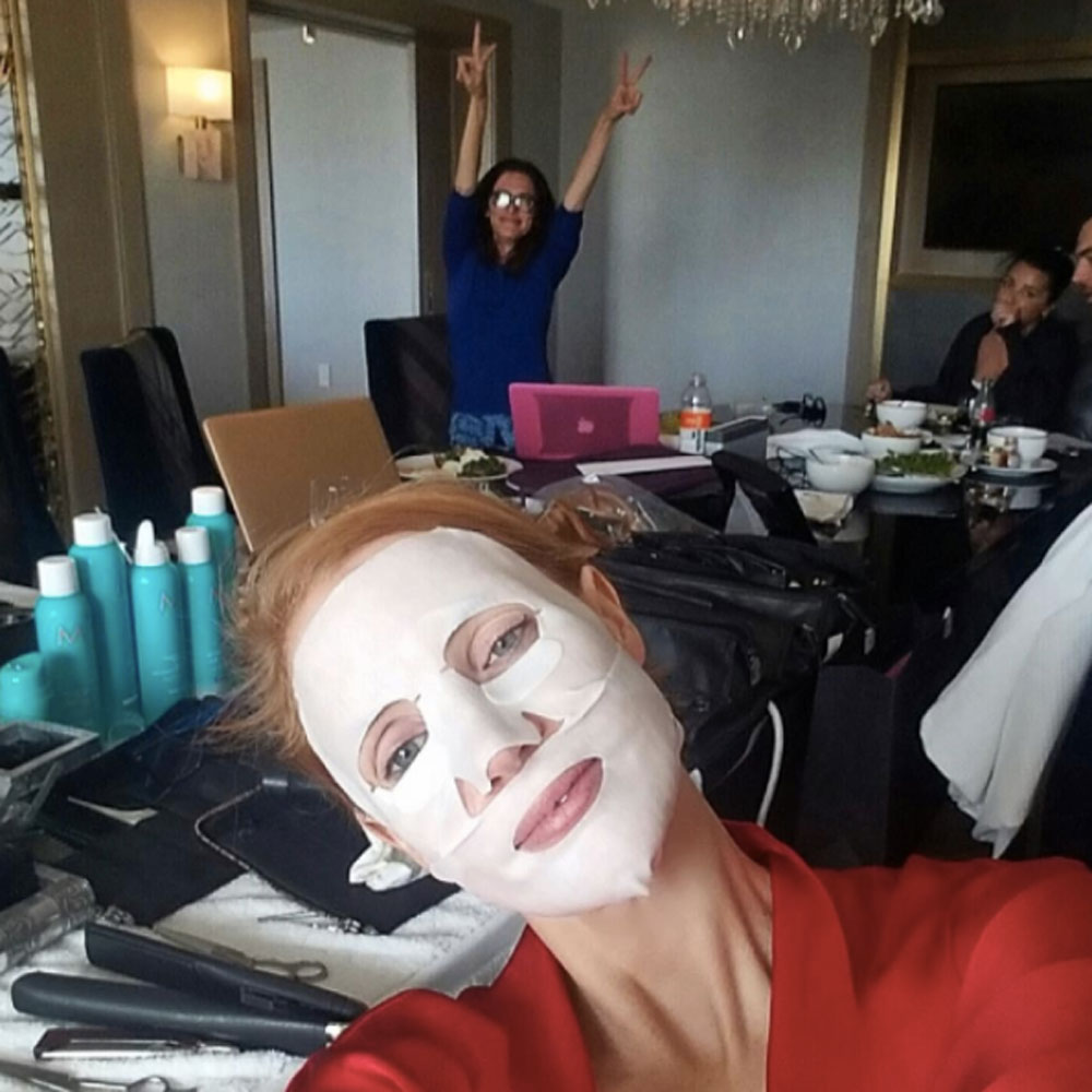 Jessica Chastain face mask