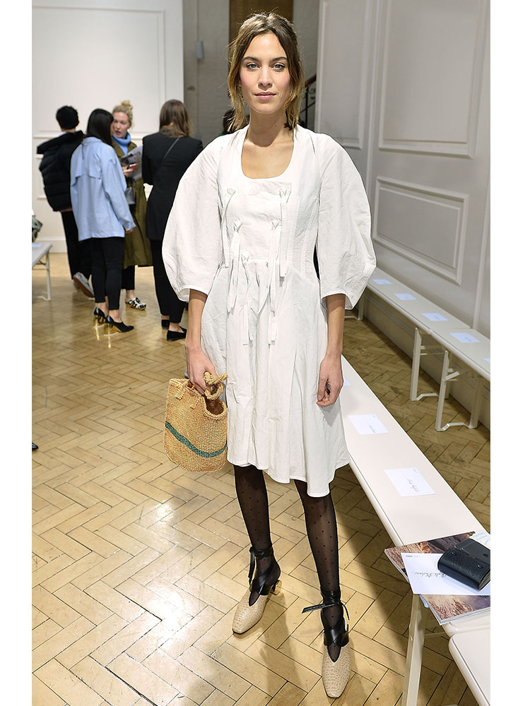 In her element at London Fashion Week, Alexa Chung attended the J.W.Anderson show in an Anderson design.