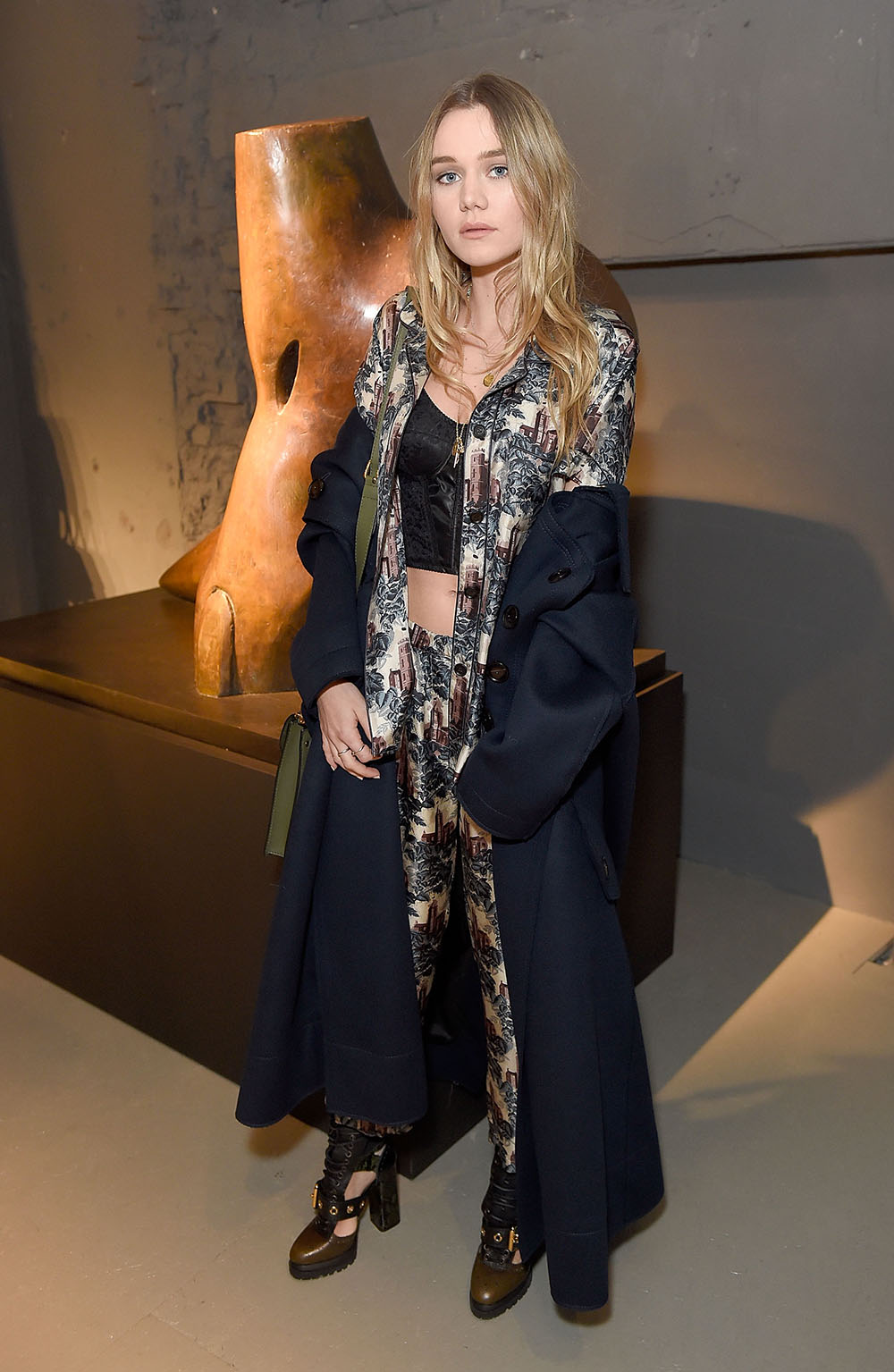LONDON, ENGLAND - FEBRUARY 20: Immy Waterhouse wearing Burberry attends the Burberry February 2017 Show during London Fashion Week February 2017 at Makers House on February 20, 2017 in London, England. (Photo by David M. Benett/Dave Benett/Getty Images for Burberry)