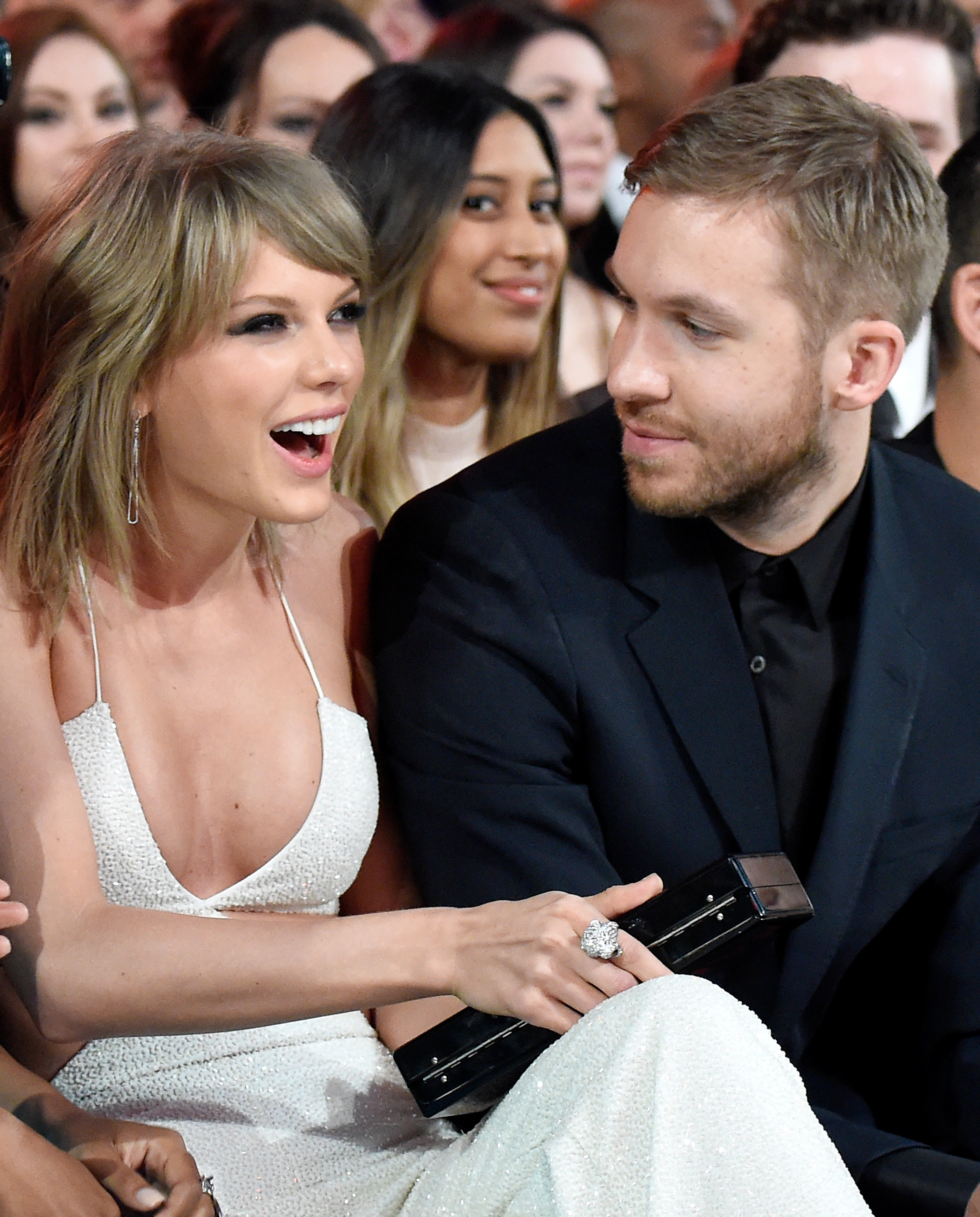 LAS VEGAS, NV - MAY 17: Recording artists Taylor Swift (L) and Calvin Harris attend the 2015 Billboard Music Awards at MGM Grand Garden Arena on May 17, 2015 in Las Vegas, Nevada. (Photo by Kevin Mazur/BMA2015/WireImage)