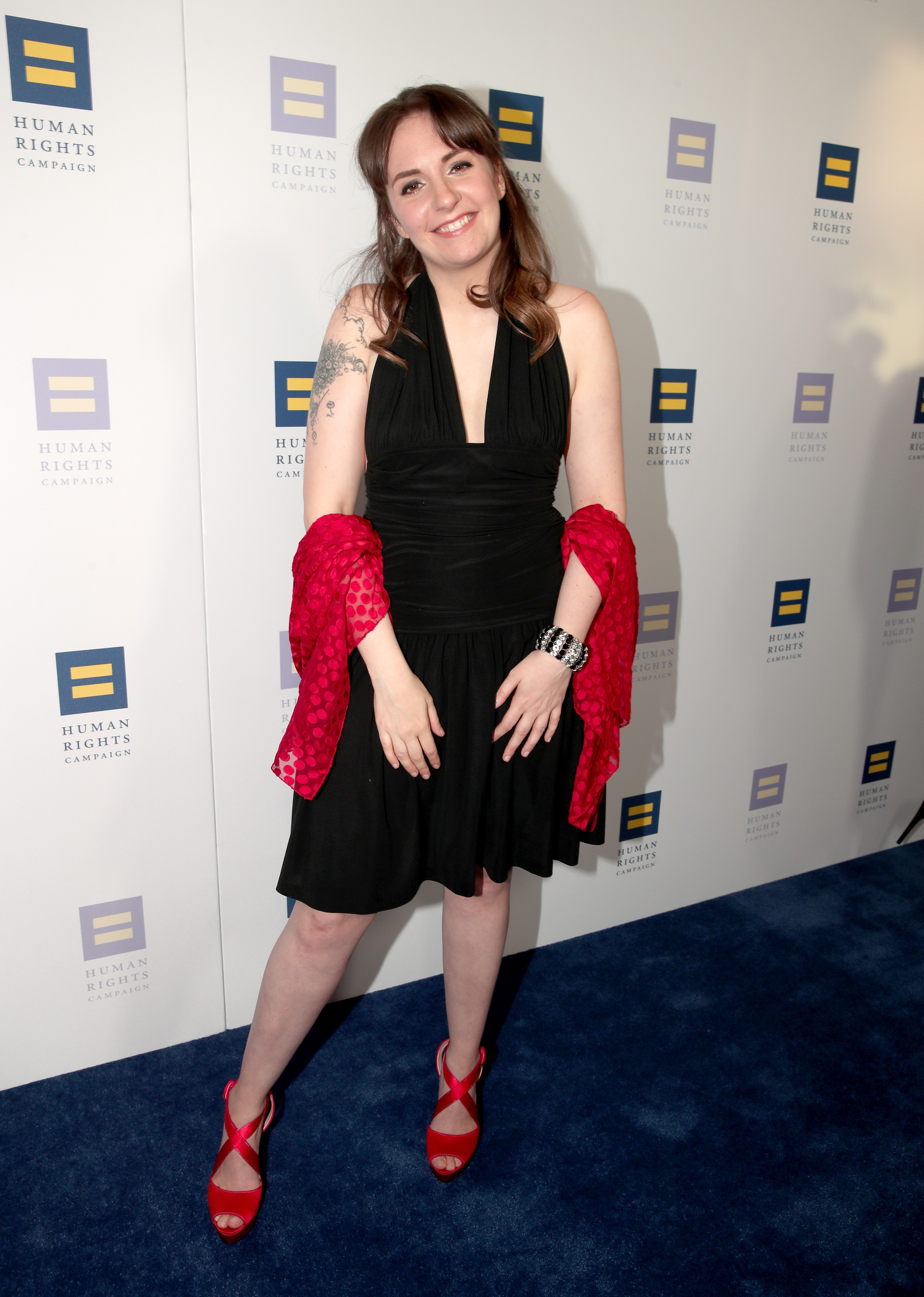 LOS ANGELES, CA - MARCH 18: Actor Lena Dunham at The Human Rights Campaign 2017 Los Angeles Gala Dinner at JW Marriott Los Angeles at L.A. LIVE on March 18, 2017 in Los Angeles, California. (Photo by Christopher Polk/Getty Images )