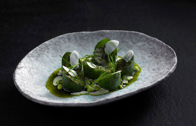 Cucumbers, Sauce of Burnet and Dried River Trout. Attica, Melbourne. Photo: Supplied