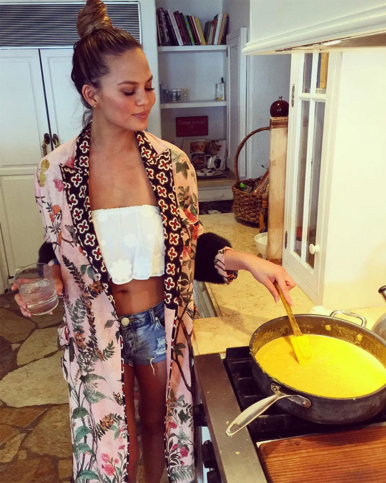 Chrissy Teigen cooking