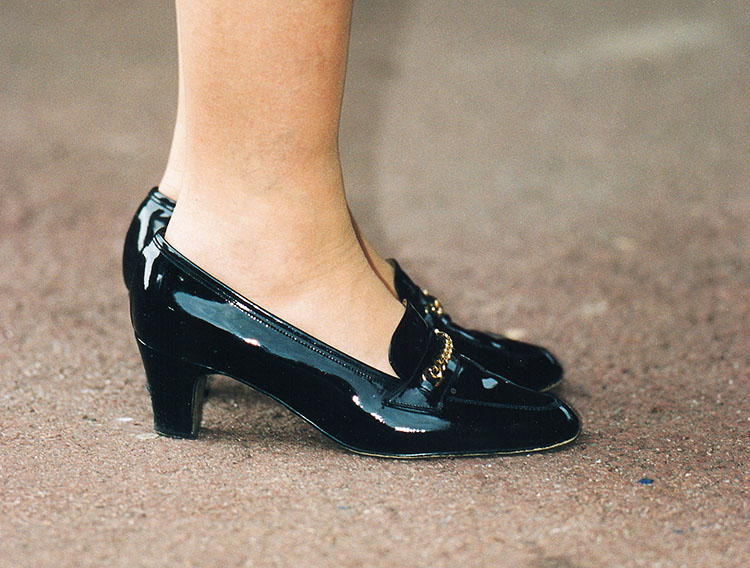 The Queen's black patent leather shoes. Photo: Getty Images