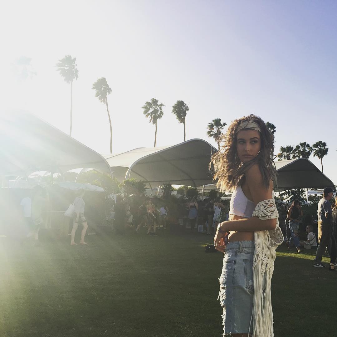 Hailey Baldwin at Coachella 2016.