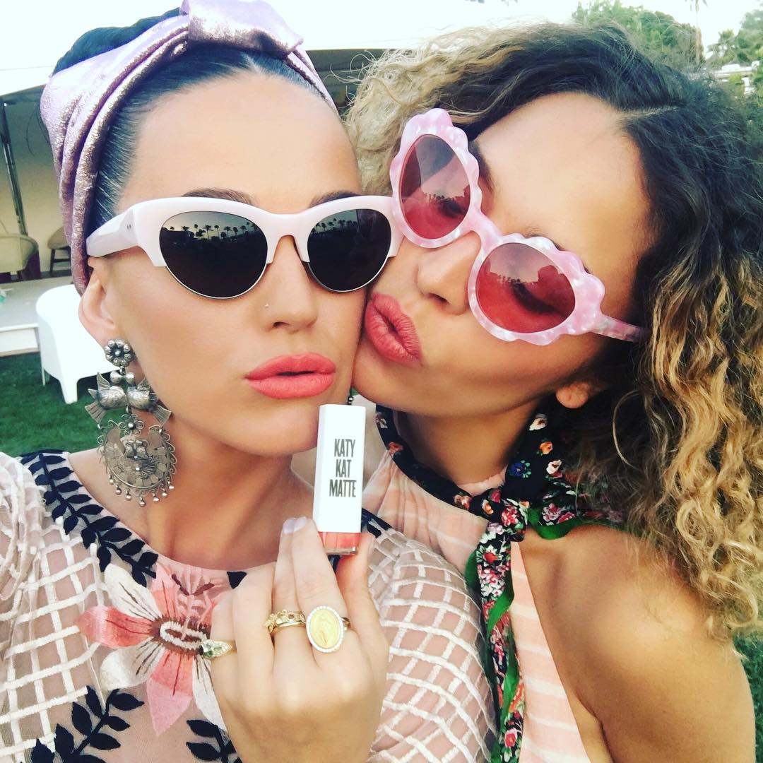 Katy Perry and Cleo Wade at Coachella 2016.