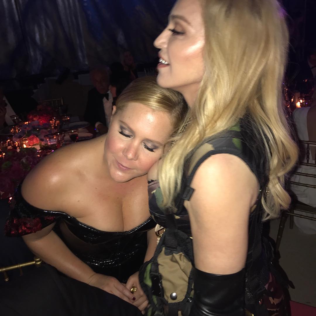 Amy Schumer uses Madonna's bosom for 