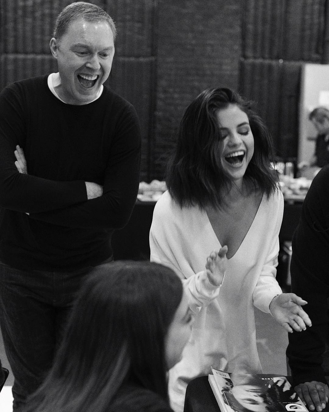 Creative director of Coach, Stuart Vevers, helps Selena Gomez get red carpet-ready.