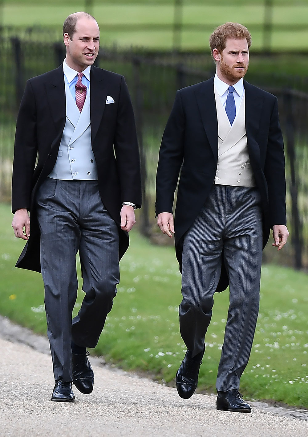 Prince William and Prince Harry. Prince Harry's girlfriend, actress Meghan Markle, is reportedly in the UK but has not been seen among the guests at the church.