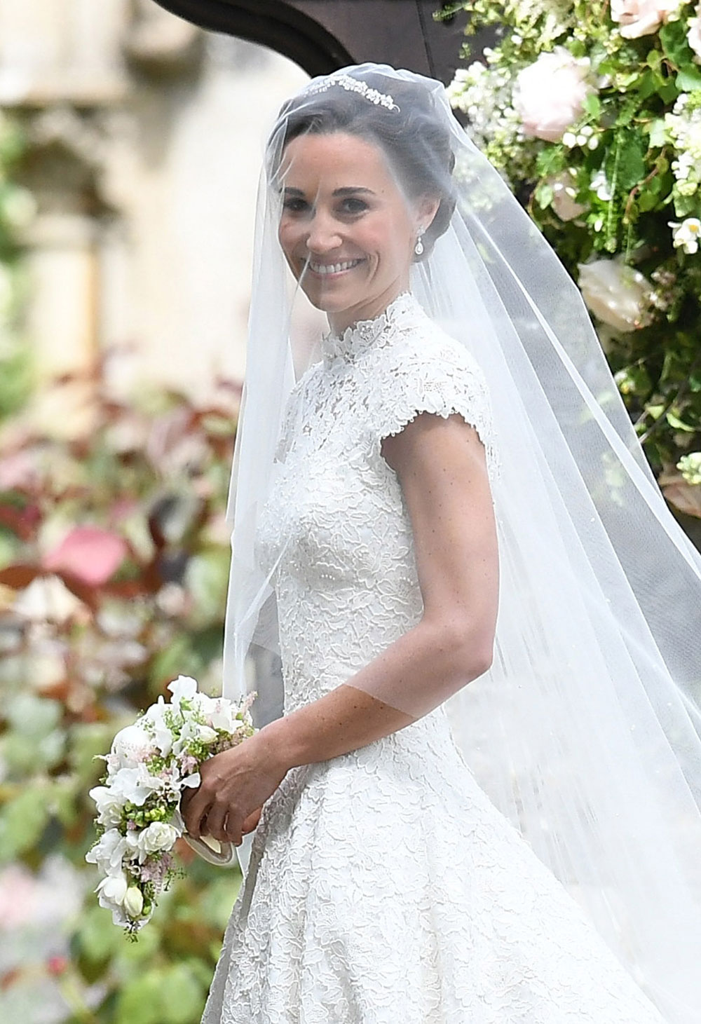 Pippa's wedding dress was designed by Giles Deacon.