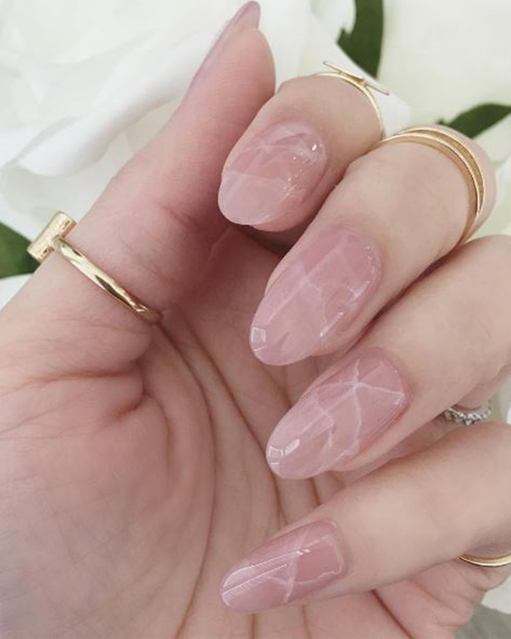 Forget nude, rose quartz nails are #trending