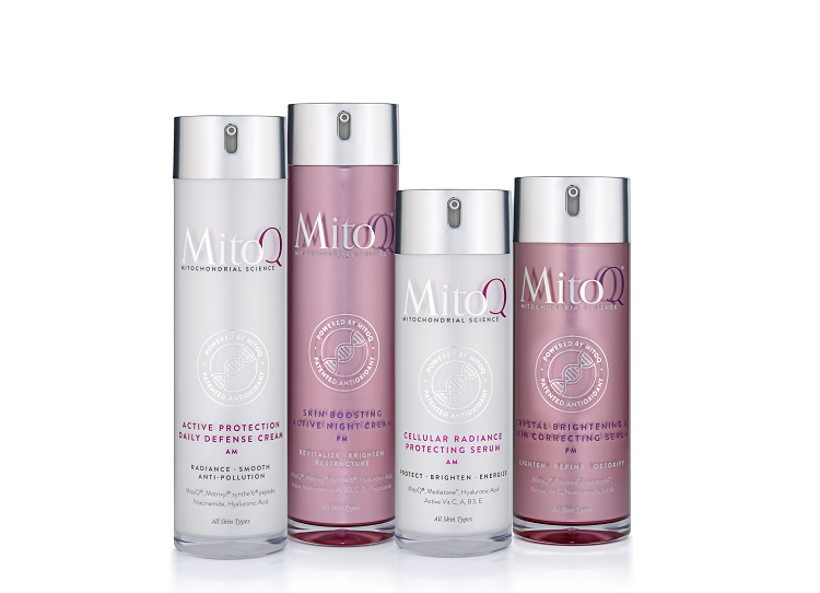 A group shot of Mitoq new skincare range 